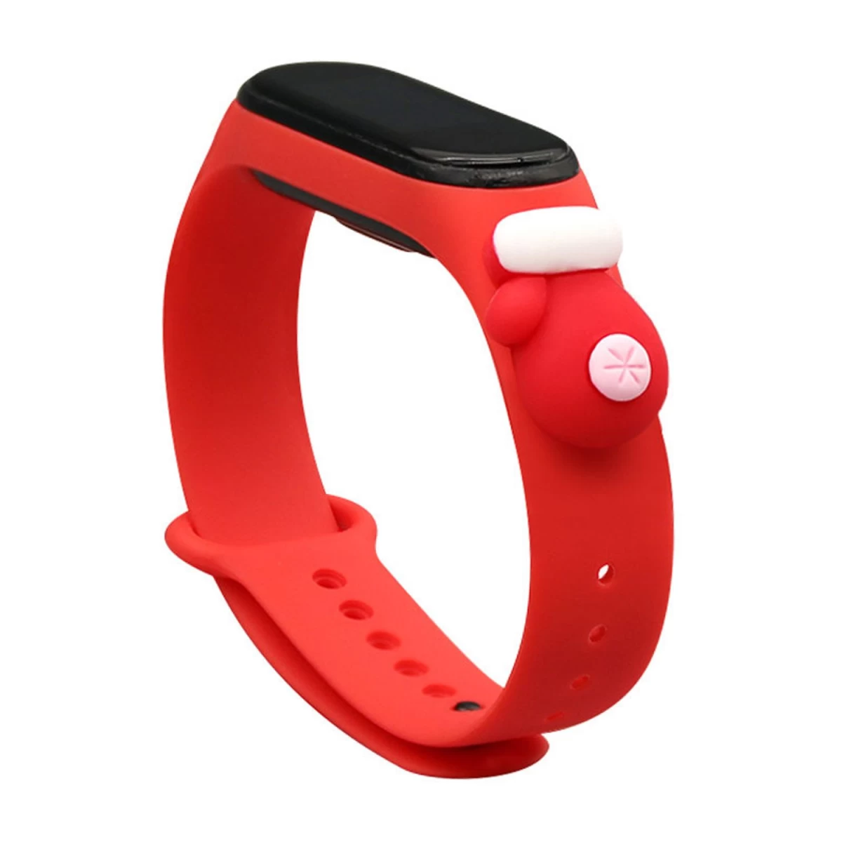 Kalėdinis Dirželis Xiaomi Mi Band 4 / Mi Band 3 Kalėdinė Silikoninė Apyrankė Raudona (pirštinė)