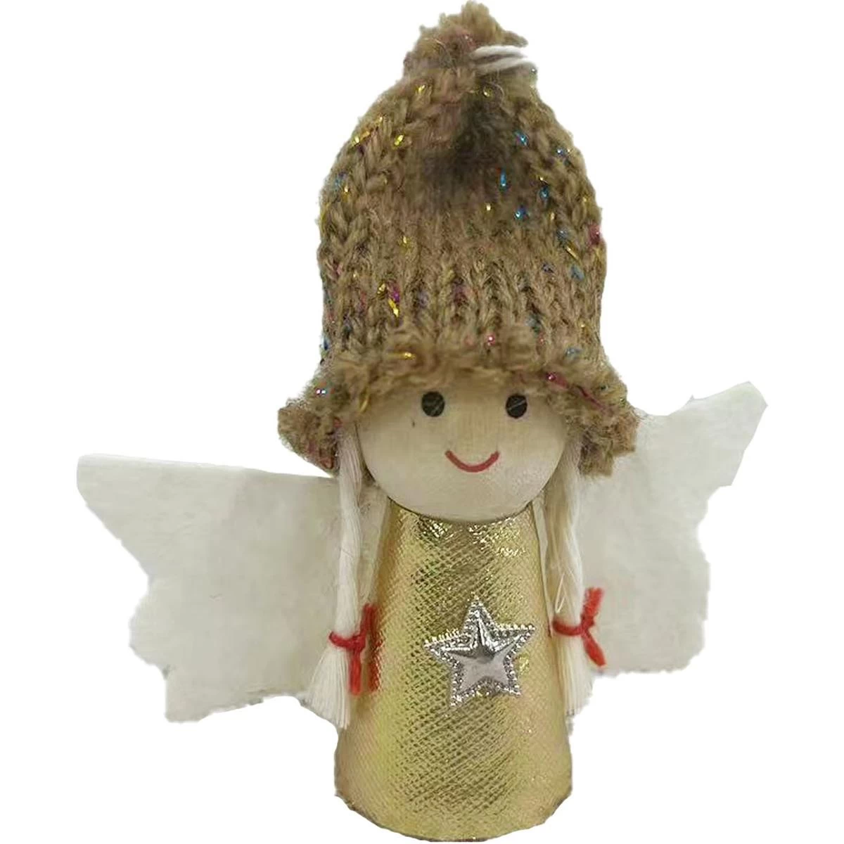 Kalėdų Angelas Pakabukas Auksinis 7cm