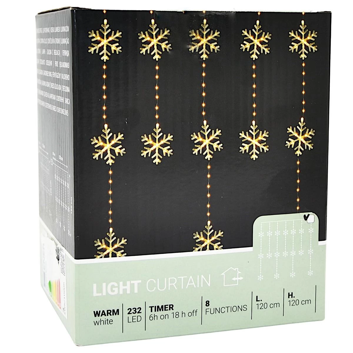 Kalėdų Eglutės Lempučių šviesos Užuolaida 120x120 Cm 232led Cool White Snow Blows