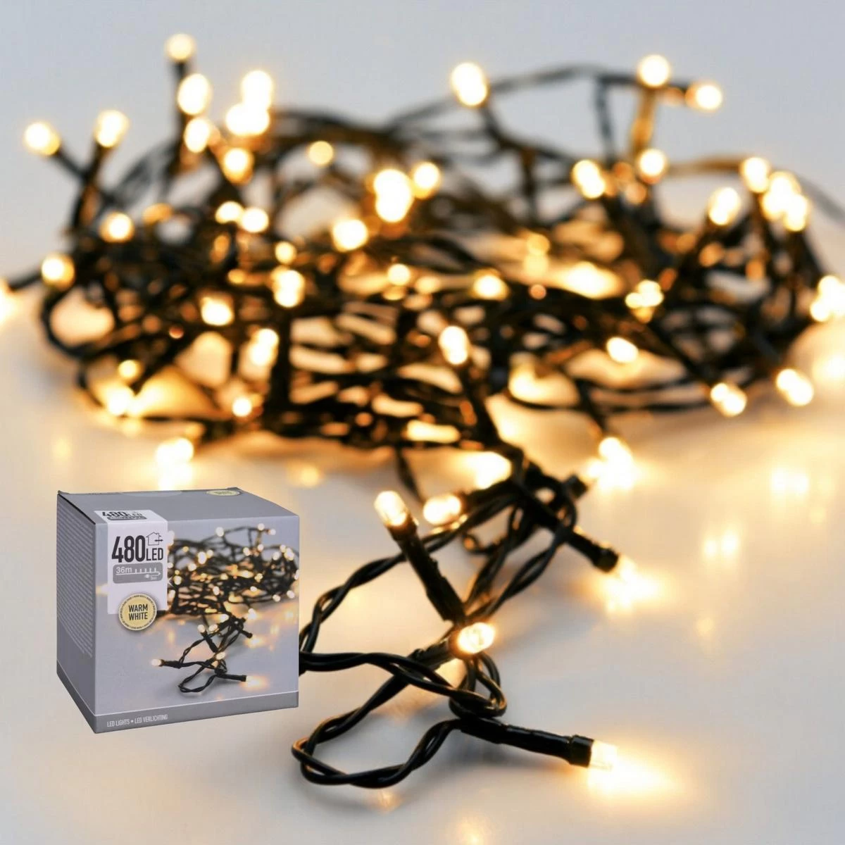 Kalėdų Eglutės Lemputės, šviesos Grandinė, 480 Led, šilta Balta
