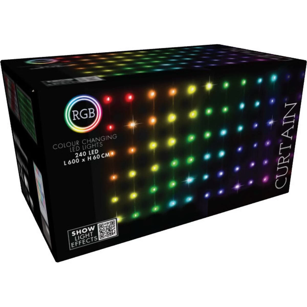 Kalėdų Eglutės žibintai Lauko / Vidaus šviesos Užuolaida 240 Vadovaujama 600x60cm Su Nuotolinio Valdymo Pulteliu Rgb Spalva