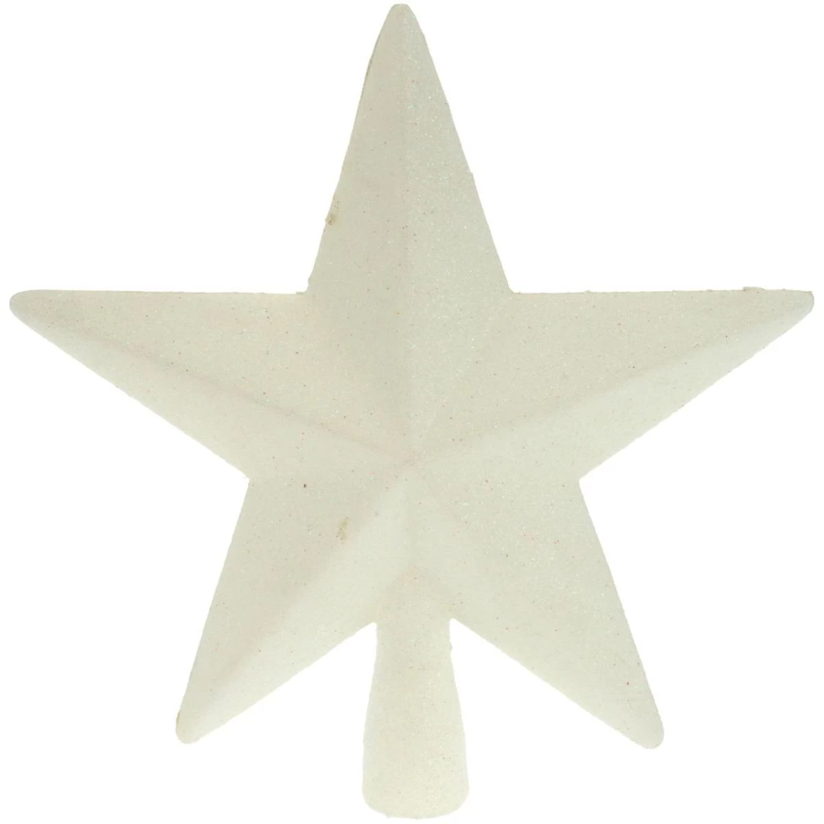 Kalėdų Eglutės žvaigždės Antgalis 19cm Baltas Blizgutis
