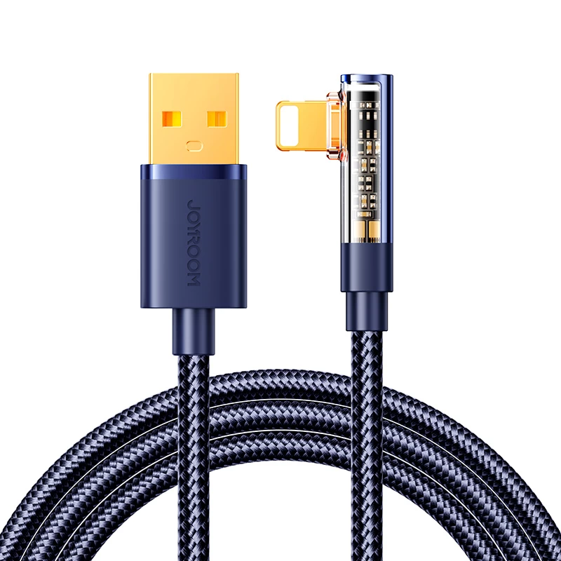 Kampinis iphone Usb-a - Ligtning 2,4a 1,2 M Mėlynos Spalvos Laidas