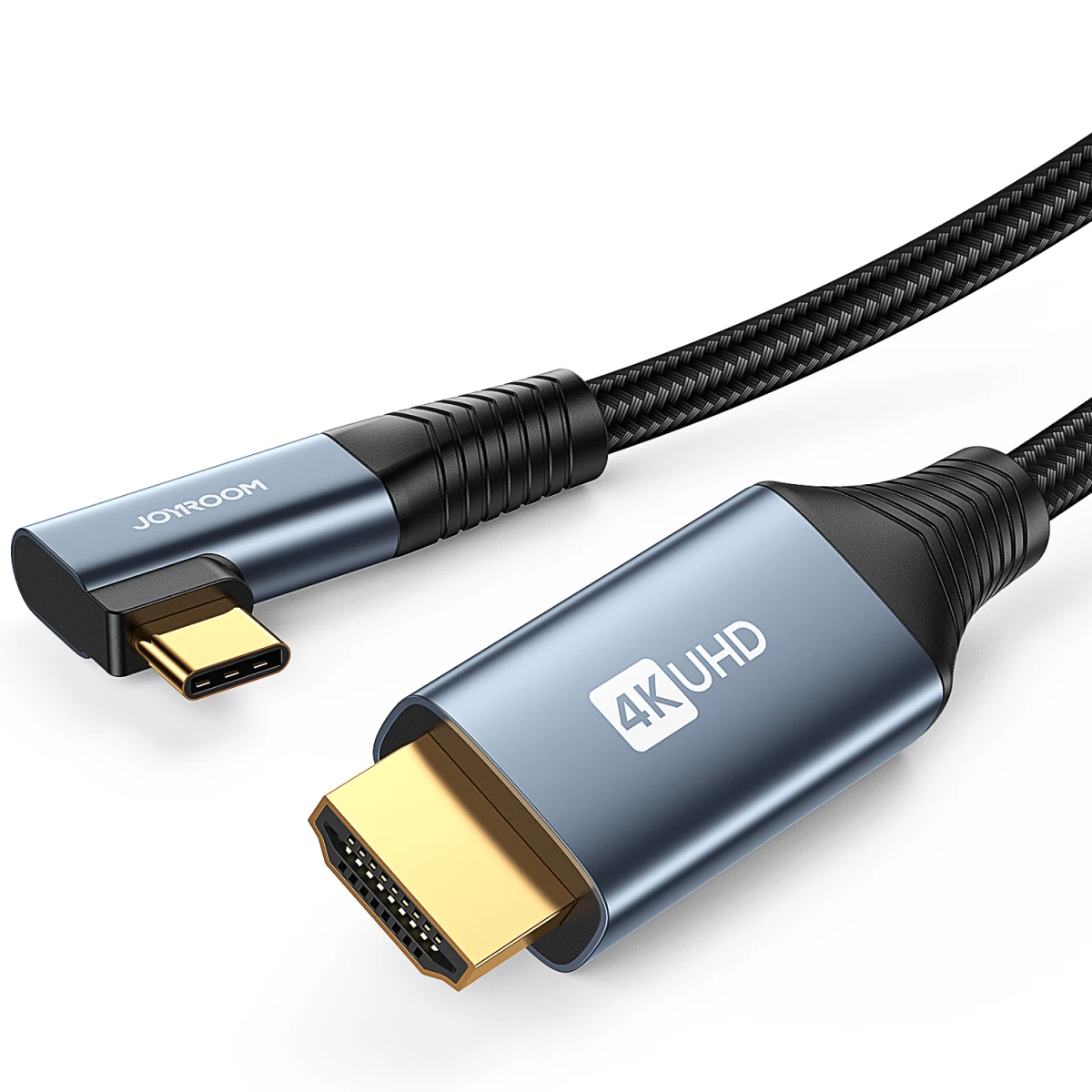 Kampinis Kabelis Usb-c - Hdmi 4k 60hz 2 M Pilkos Spalvos