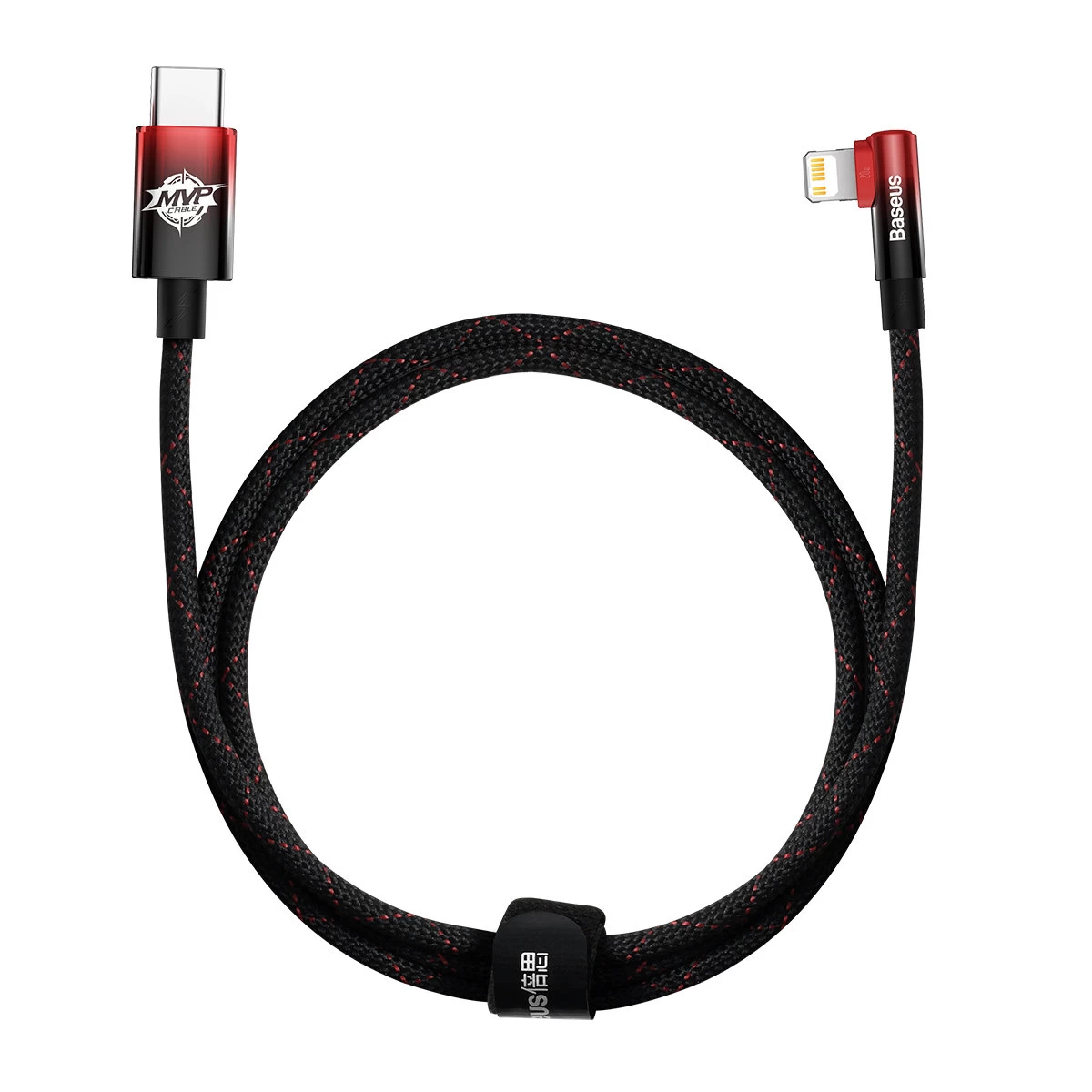 Kampinis power Delivery Kabelis Su šonine Usb-c Jungtimi iphone Lightning 1 M 20 W Raudonas Kampinis power Delivery Kabelis Su šonine Usb-c Jungtimi iphone Lightning 1 M 20 W Raudonas