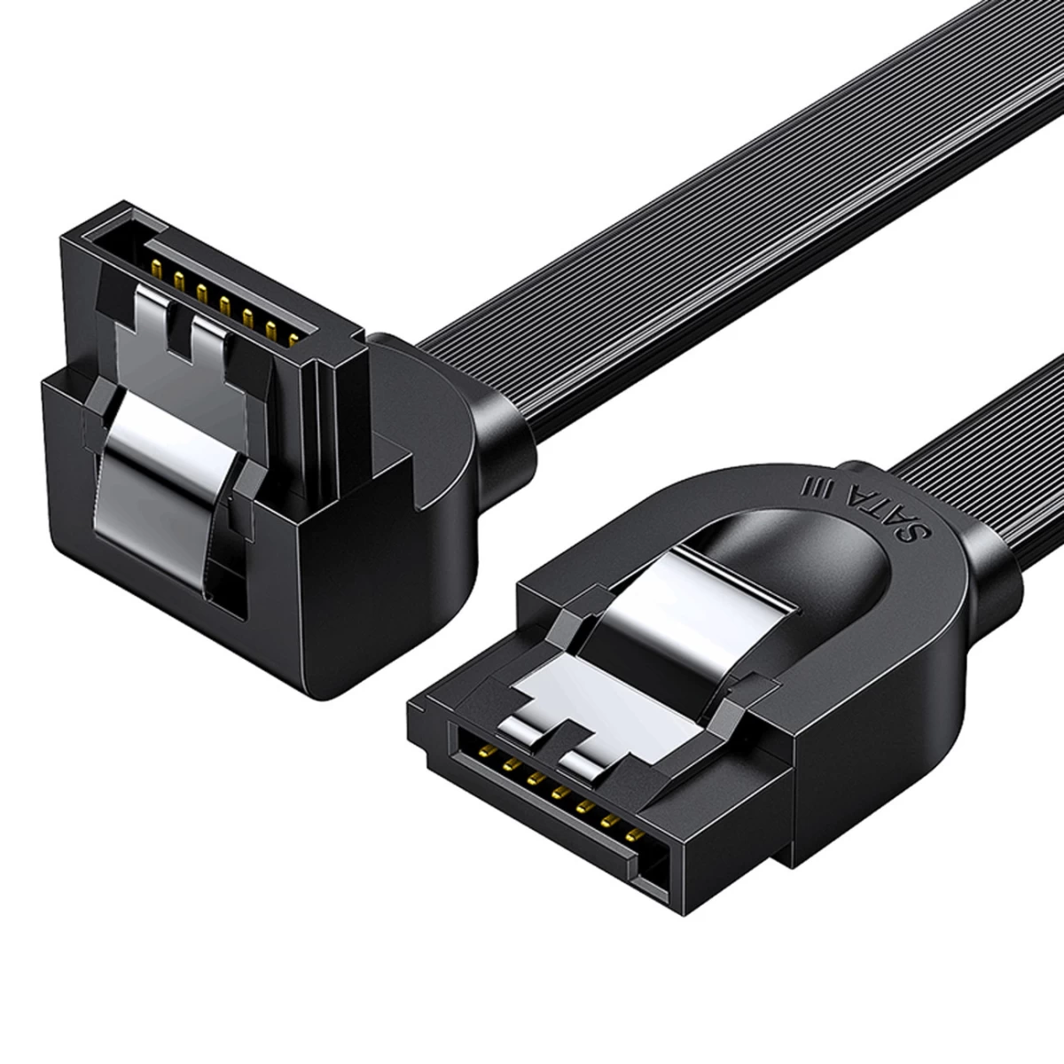 Kampinis Sata 1.0-3.0-5gb/s Plokščias Kabelis 0,5 M - Juodas
