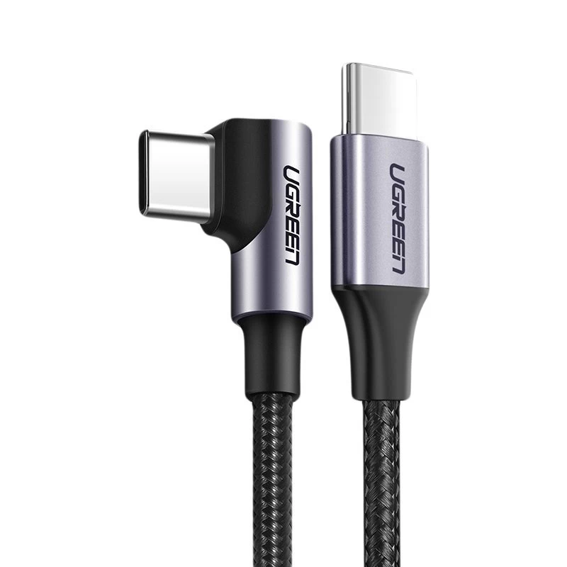 Kampinis Usb-c Maitinimo Kabelis 60w 20v 3a 1m Juodas/pilkas