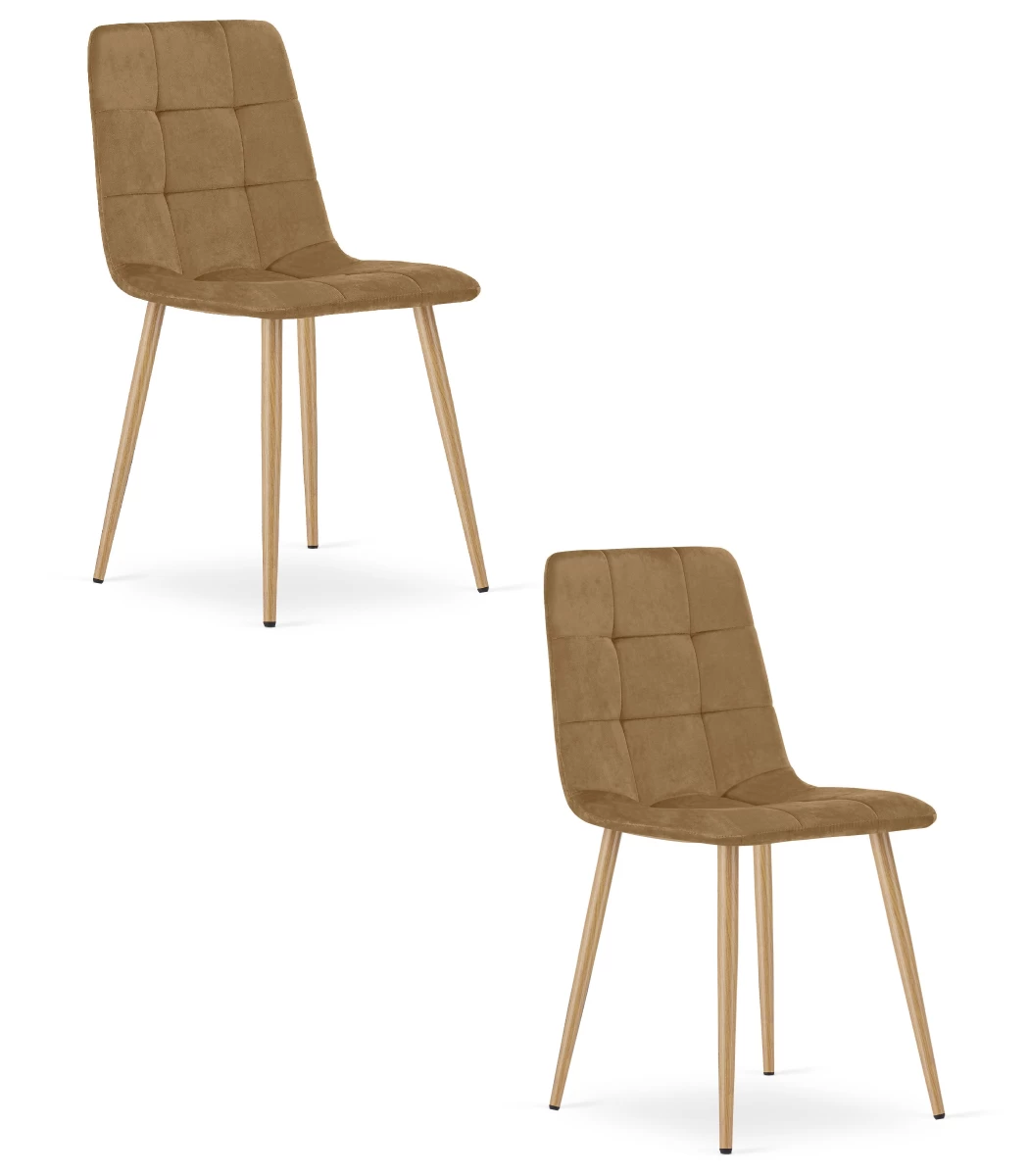 kara Kėdė - Rudas Aksomas / Medžio Spalvos Kojos X 2