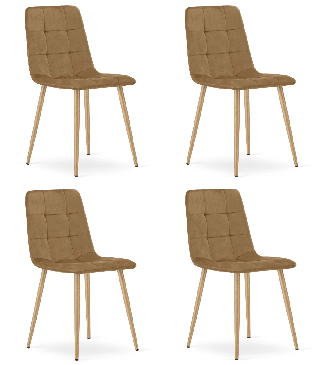 kara Kėdė - Rudas Aksomas / Medžio Spalvos Kojos X 4