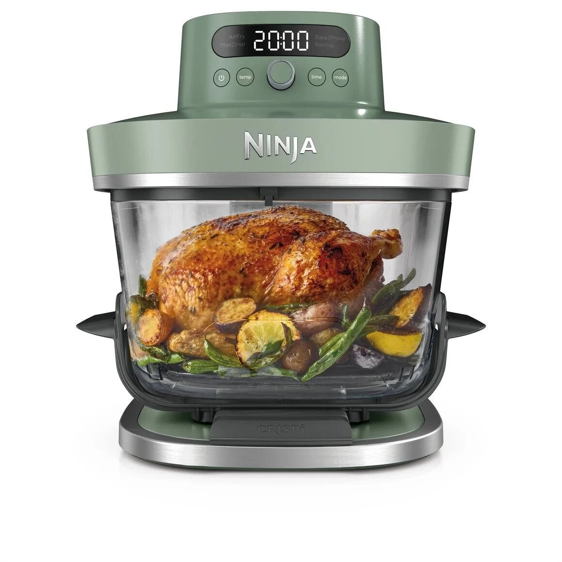 Karšto oro gruzdintuvė Ninja Crispi Pro 5-in-1, AS090EUGN, 5,7 l ir 2,3 l, samanų žalia
