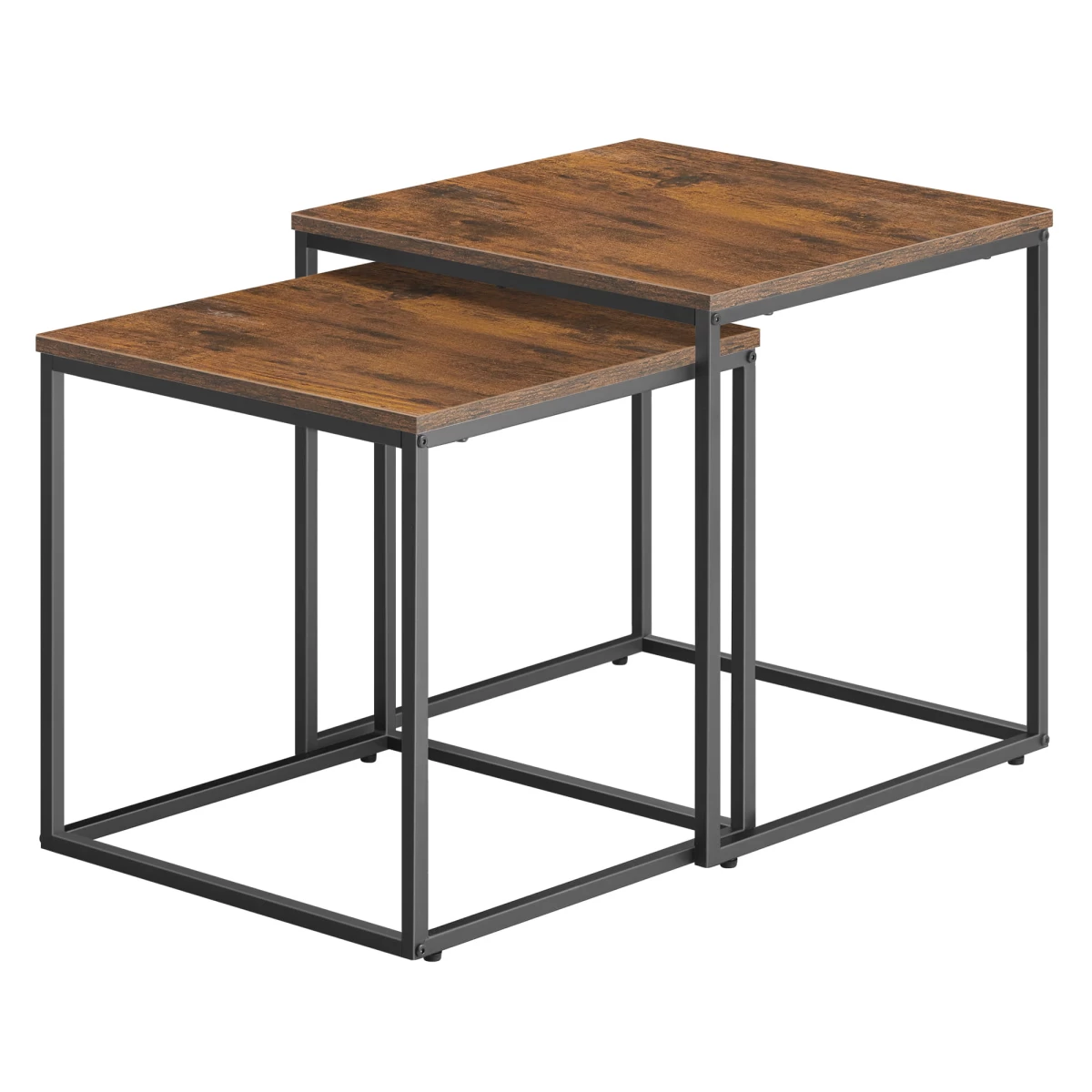 Kavos Staliukas Kvadratinis 2 Vnt. - Kaimiškas / Juodos Kojos