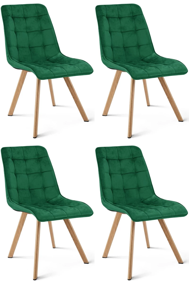 Kėdė „cieza“ – Aksominė žalia / ąžuolinės Kojos X 4
