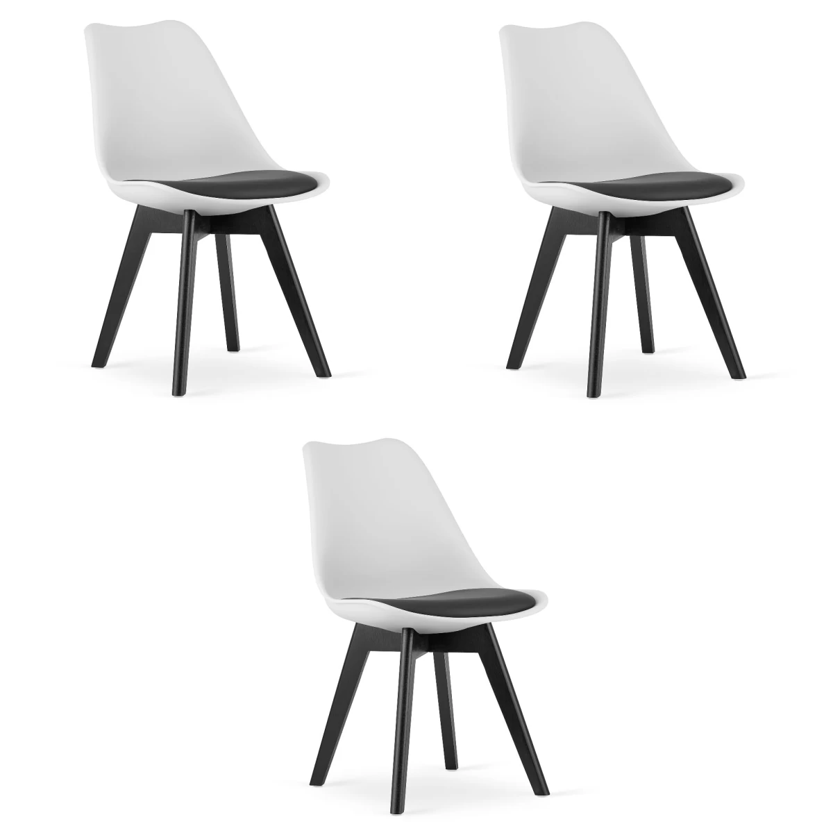 Kėdė Mark Balta Juoda / Kojos Juodos X 3