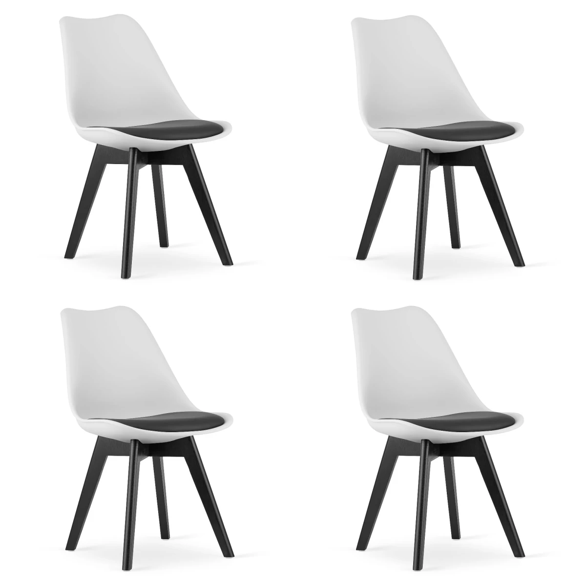 Kėdė Mark Balta Juoda / Kojos Juodos X 4