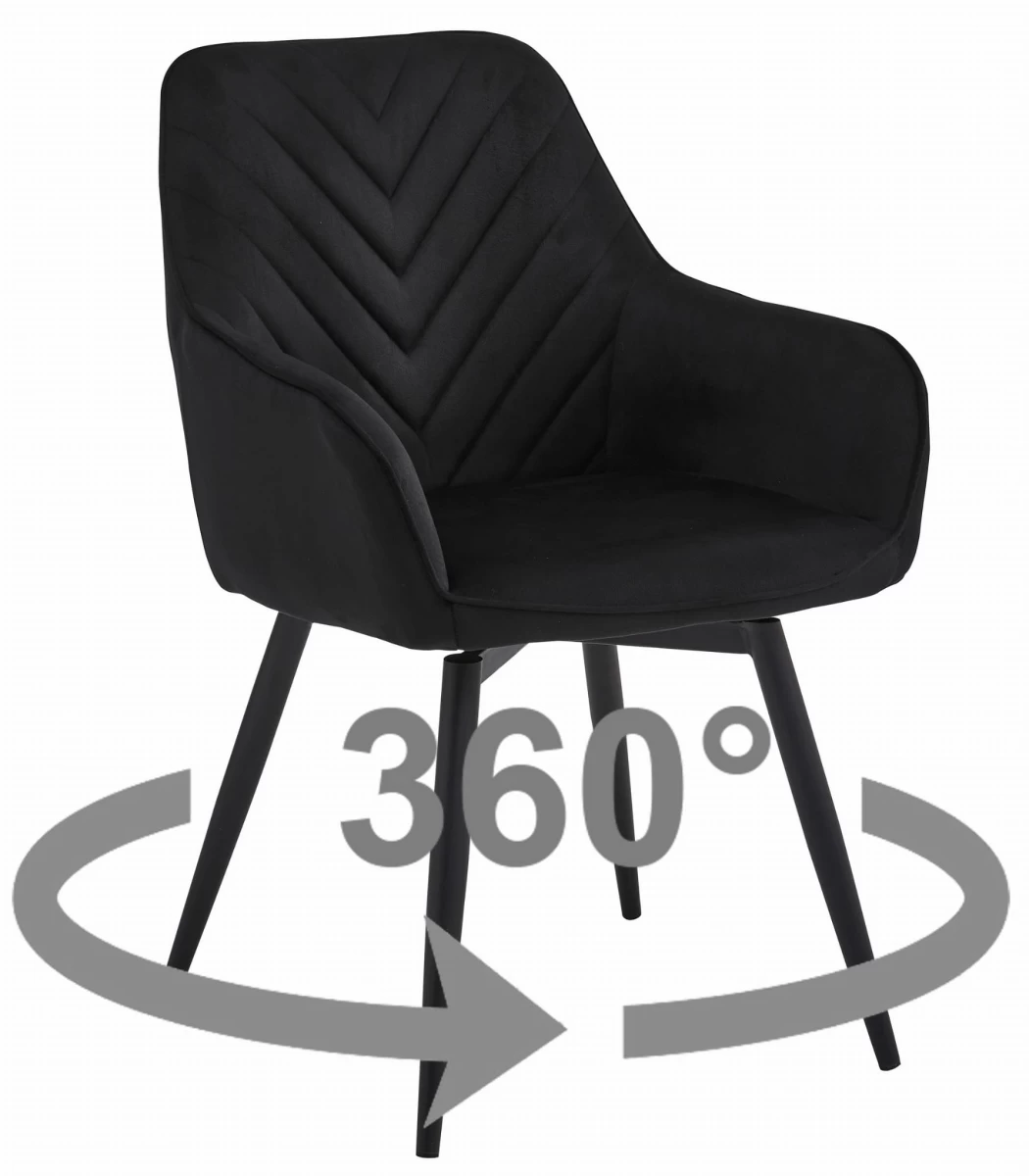 Kėdė Nana360 - Juodas Aksomas / Juodos Kojos X 1