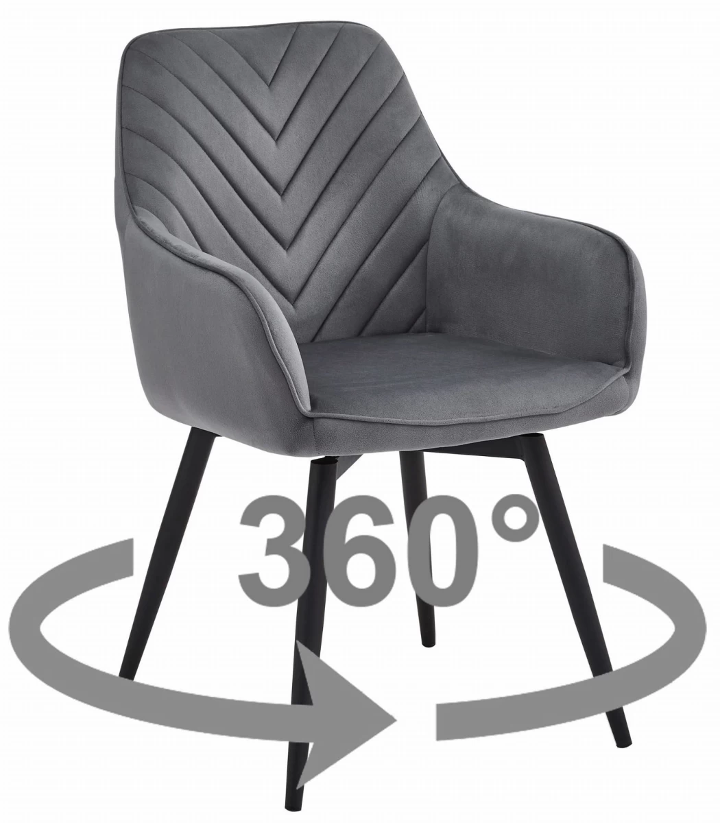 Kėdė Nana360 - Tamsiai Pilkas Aksomas / Juodos Kojos X 1