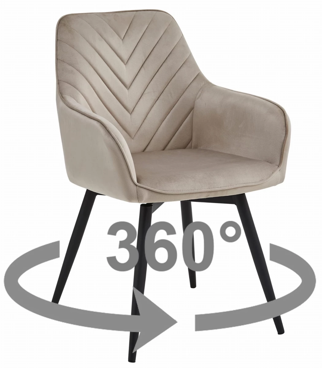 Kėdė Nana360 - Tamsiai Smėlio Spalvos Aksomas / Juodos Kojos X 1