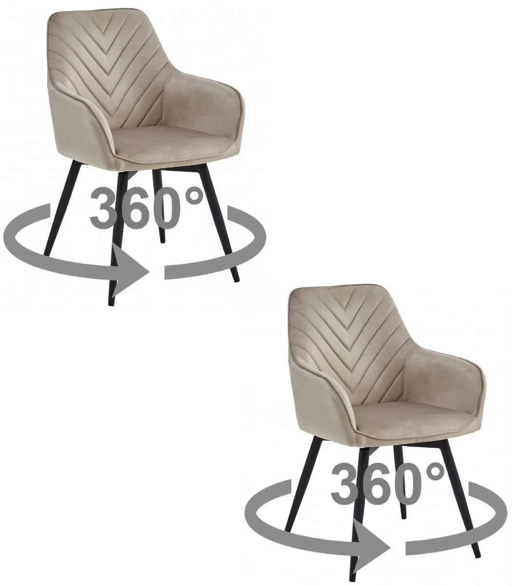 Kėdė Nana360 - Tamsiai Smėlio Spalvos Aksomas / Juodos Kojos X 2