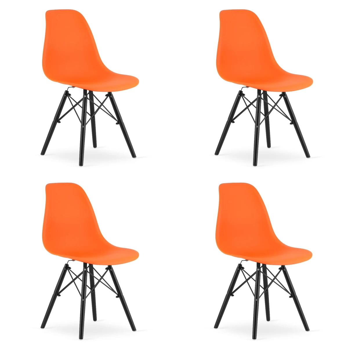 Kėdė Osaka Oranžinė / Kojos Juodos X 4