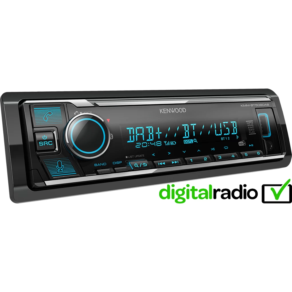 Kenwood, KMM-BT508DAB USB MP3/WMA automagnetola su AUX įėjimu