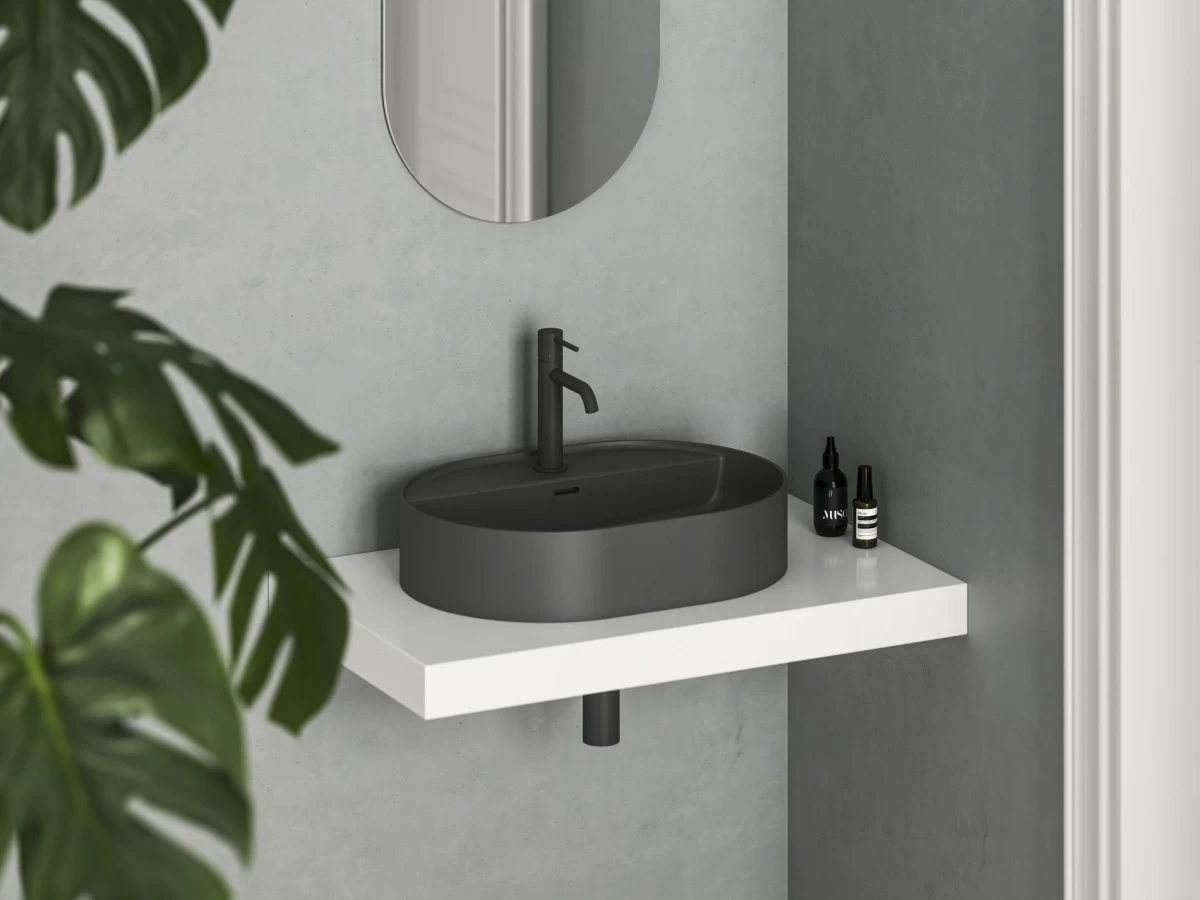 Keraminis praustuvas Ravak Ceramic Slim Shelf O 55, antracitas, XJX03155001