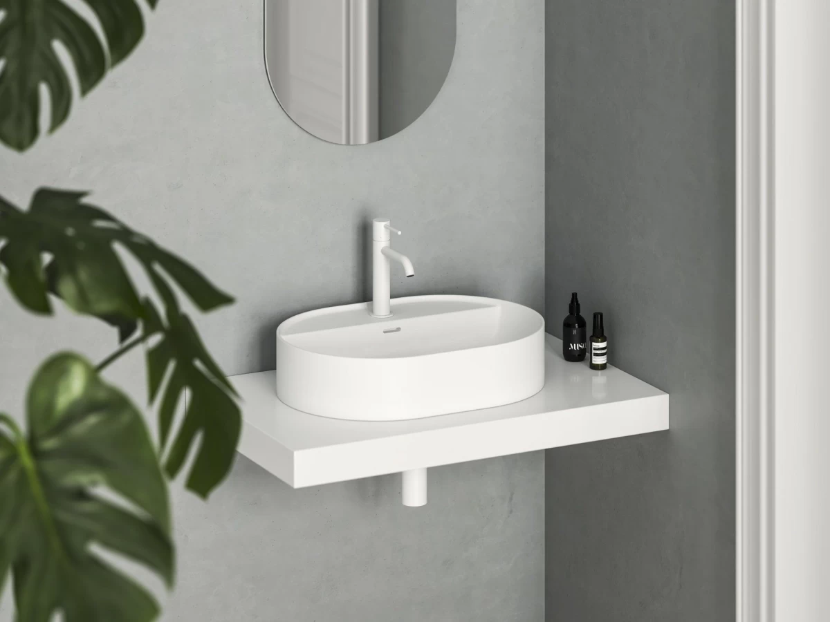 Keraminis praustuvas Ravak Ceramic Slim Shelf O 55, baltas matinis, XJX0E155001