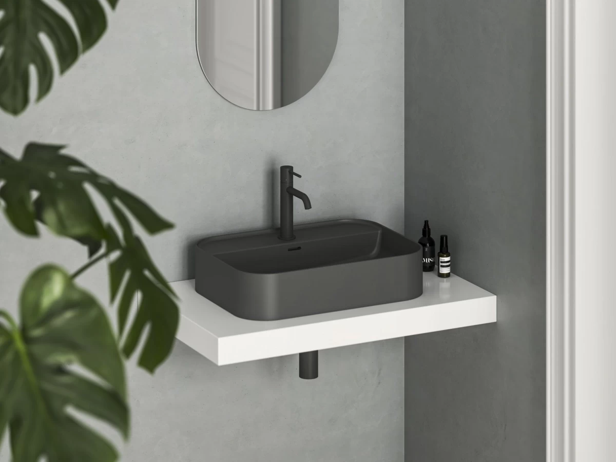 Keraminis praustuvas Ravak Ceramic Slim Shelf R 55, antracitas, XJX03155004