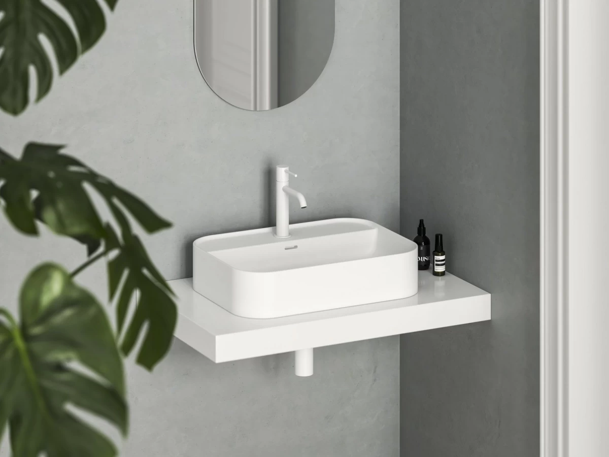 Keraminis praustuvas Ravak Ceramic Slim Shelf R 55, baltas matinis, XJX0E155005
