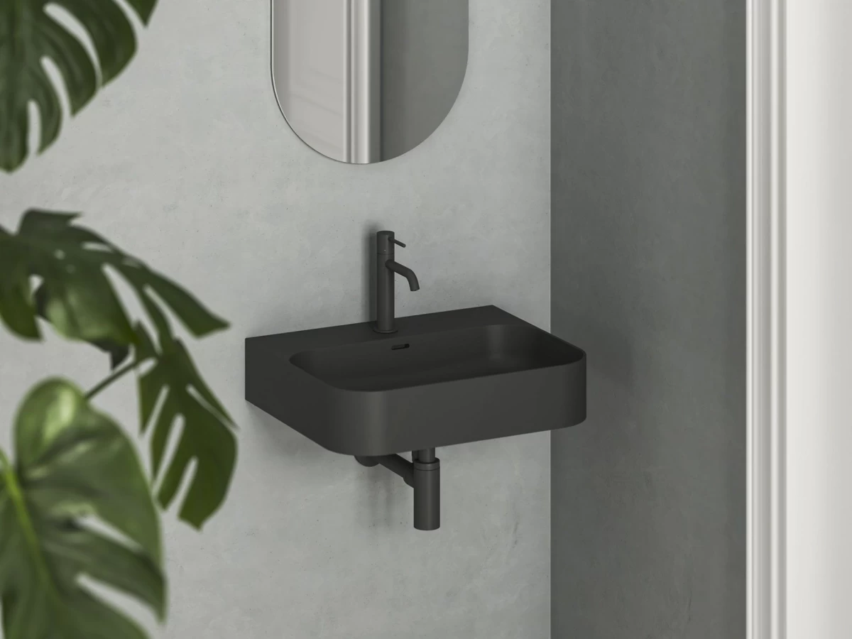 Keraminis praustuvas Ravak Ceramic Slim Wall R 55 N, matinės juodos, XJX0D155005