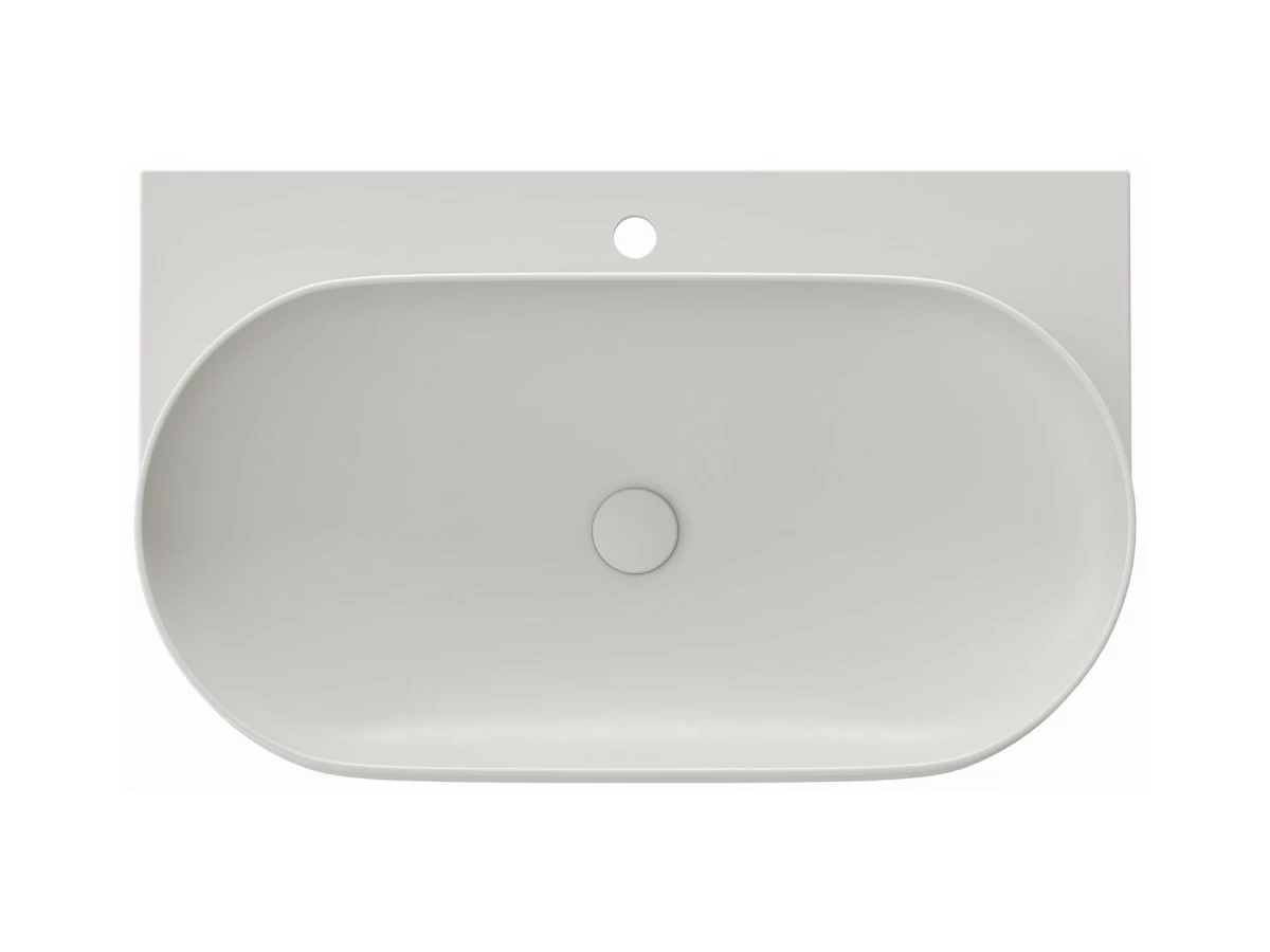 Keraminis praustuvas Ravak Yard 80, su skyle maišytuvui, Smoke Grey, XJX0O280000