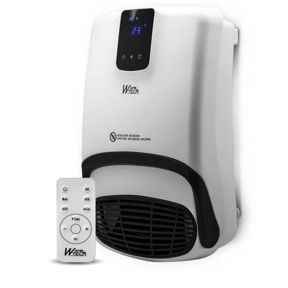 Keraminis sieninis šildytuvas Warmtech, 2000 W, baltas