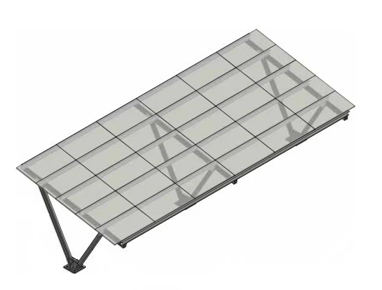 Keturvietė automobilio stoginė skirta montavimui su saulės moduliais, El-Sun