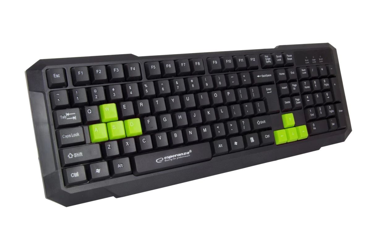 Keyboard membrane Esperanza ASPIS EGK102G (USB 2.0; black color, green color)