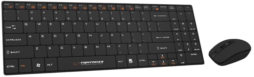 Keyboard + mouse Set Esperanza EK122K (USB 2.0; (US); black color; Laser)
