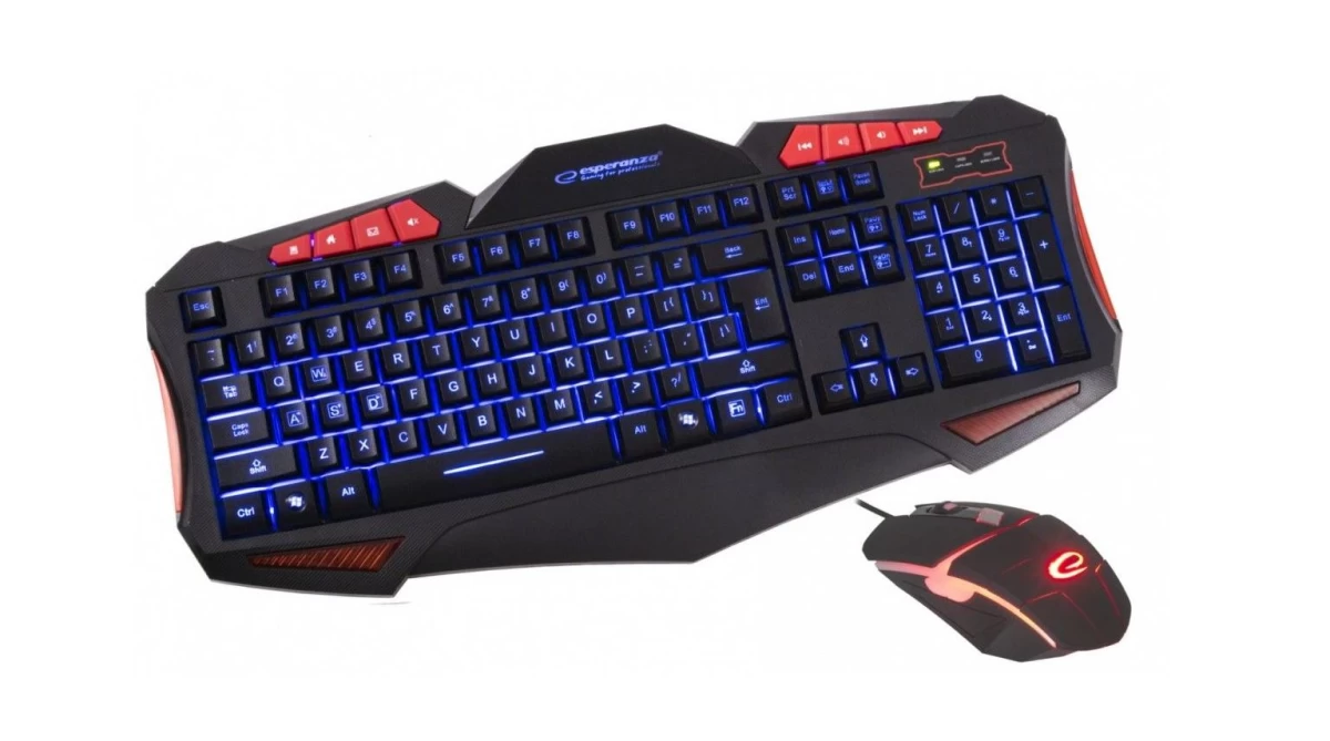 Keyboard + mouse Set membrane Esperanza EGK3000 (USB 2.0; black color; Optical)