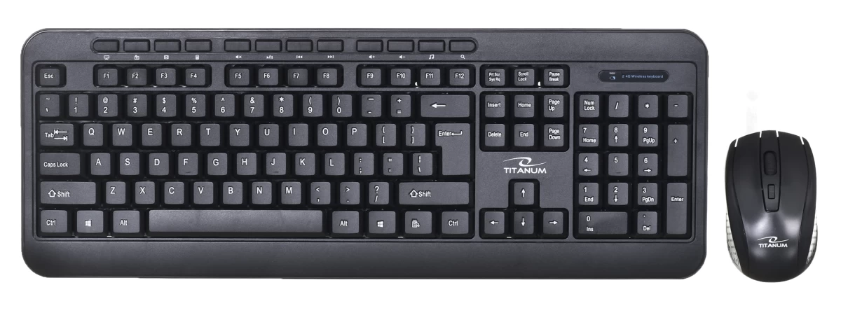 Keyboard + mouse Set TITANUM AKRON TK109 (USB 2.0; black color; Optical; 1600 DPI)