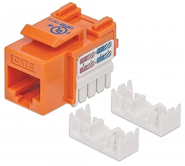 Keystone Modulis Cat6 Utp Rj45, Užspaudžiamas Oranžine Spalva