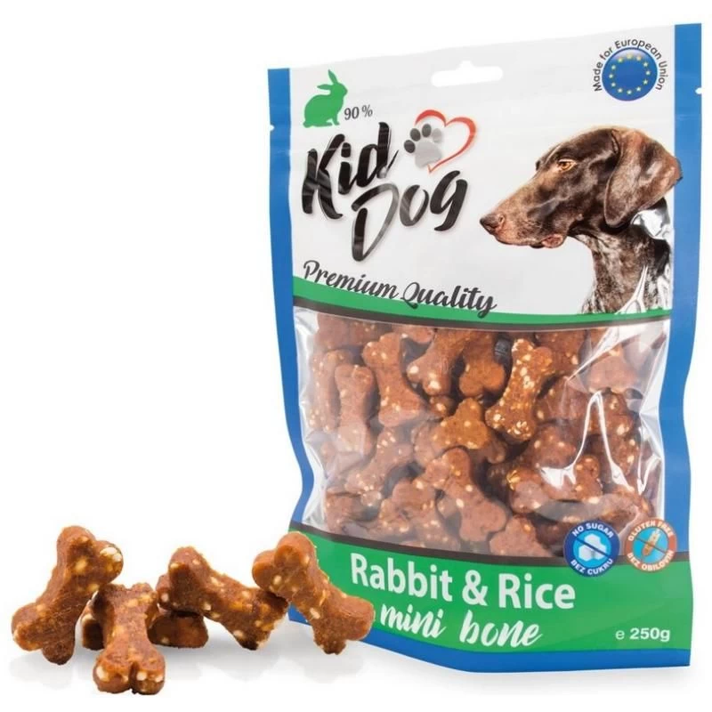 KIDDOG Bones kauliukai triušiena su ryžiais 250g (40), A04821