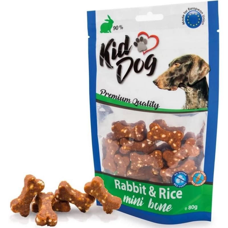 KIDDOG Bones kauliukai triušiena su ryžiais 80g (150), A04820