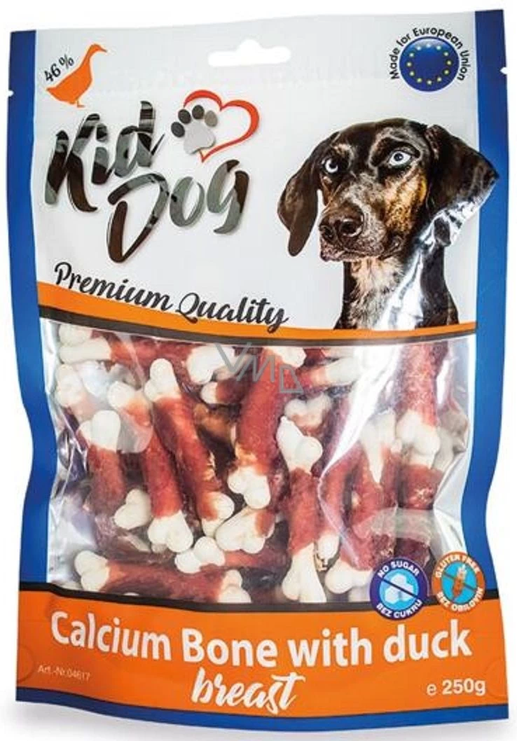KIDDOG Breast kalcio kauliukai su antiena 250g, A04617
