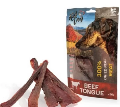 KIDDOG jautienos liežuvis plonom juostelėm 50g (100)