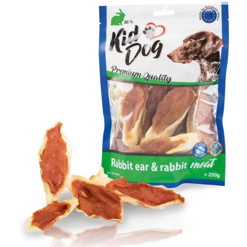 KIDDOG Meat triušių ausys su ėriena 250g, A04807