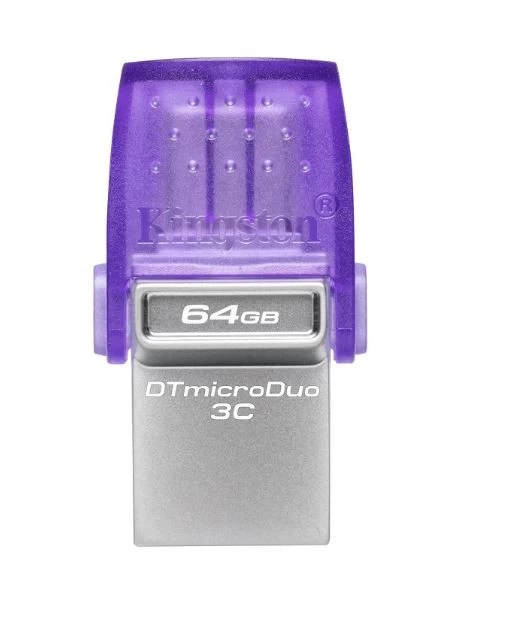 Kingston Datatraveler Microduo 3c Gen3 flash Atmintinė (64 Gb / Pilka / Violetinė )