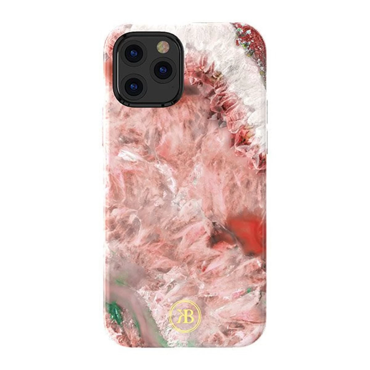 Kingxbar Agate Series Elegantiškas Dėklas Su Agato Atspaudu Iphone 12 Mini Raudonos Spalvos