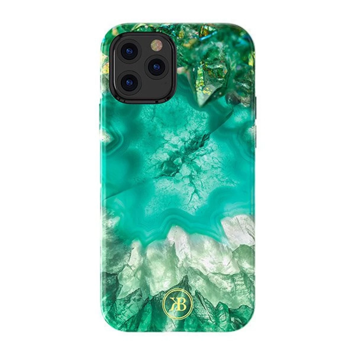 Kingxbar Agate Series Elegantiškas Dėklas Su Agato Atspaudu Iphone 12 Mini žalias