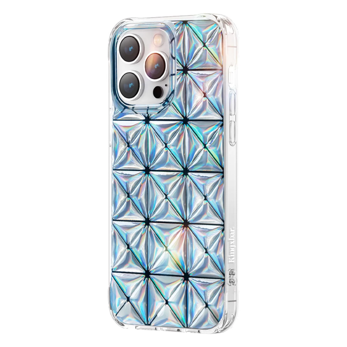 kingxbar Miya Serijos iphone 14 Pro Max Dėklas, Galinis Dangtelis, Lazerinė Spalva