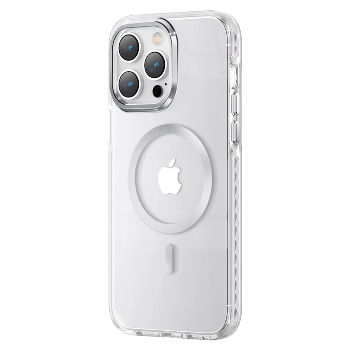 Kingxbar Pqy Ice Crystal Serijos Magnetinis Iphone 14 Plus Magsafe Dėklas Sidabrinės Spalvos