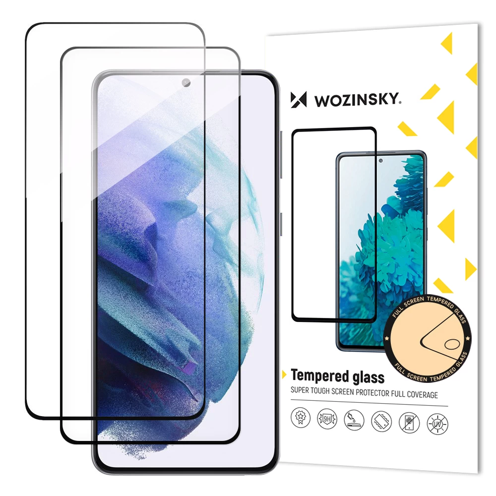 Kit 2x 9h Viso Ekrano Grūdintas Stiklas samsung Galaxy S23+ Su Juodu full Glue Rėmeliu