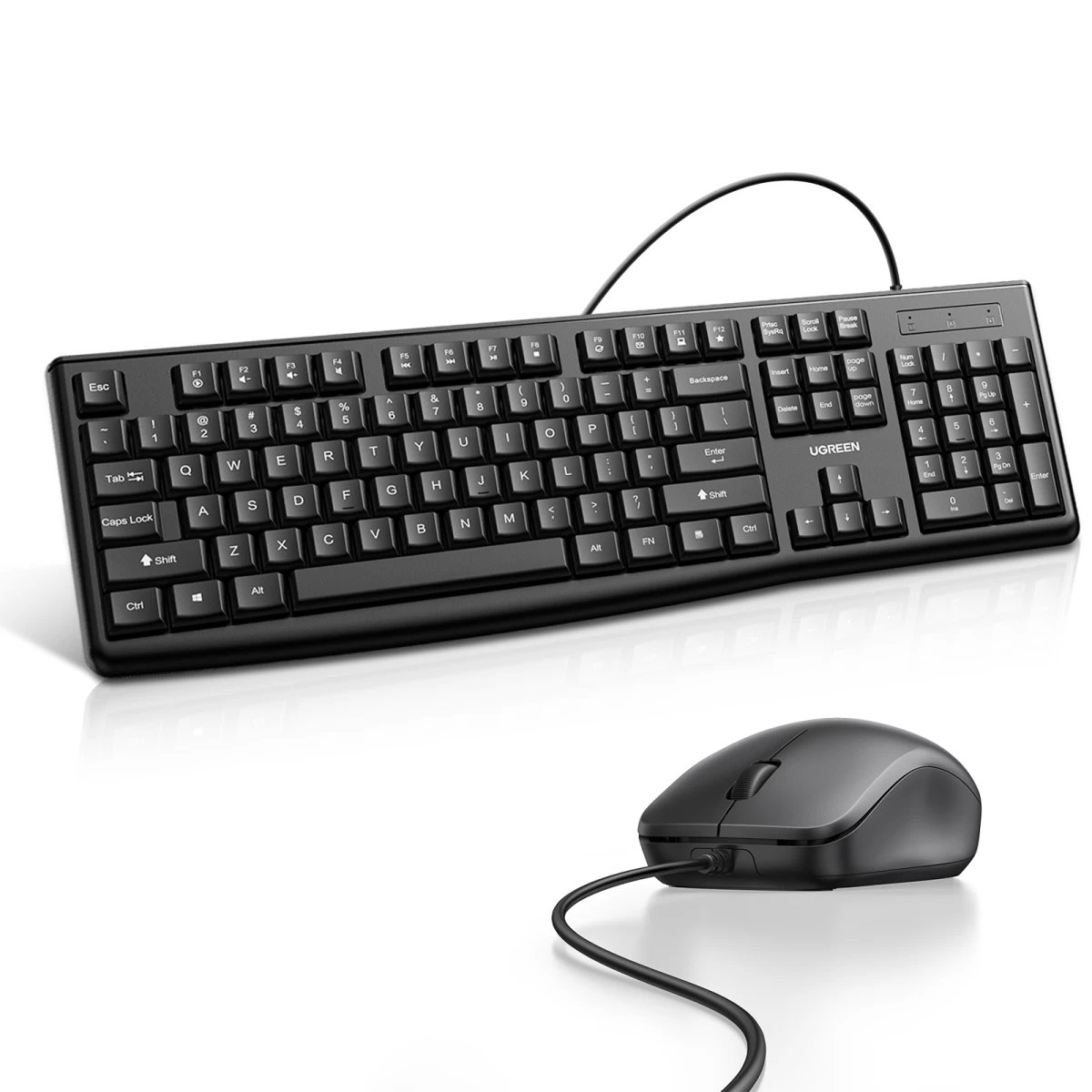 Klaviatūros 104 Ir Laidinės Usb Pelės Rinkinys, Juodas