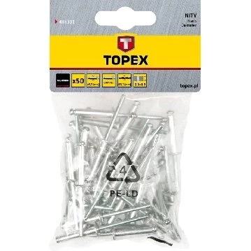 Kniedės aliuminės TOPEX, 3,2 x 10mm 50vnt